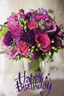 Happy Birthday Pink and Purples