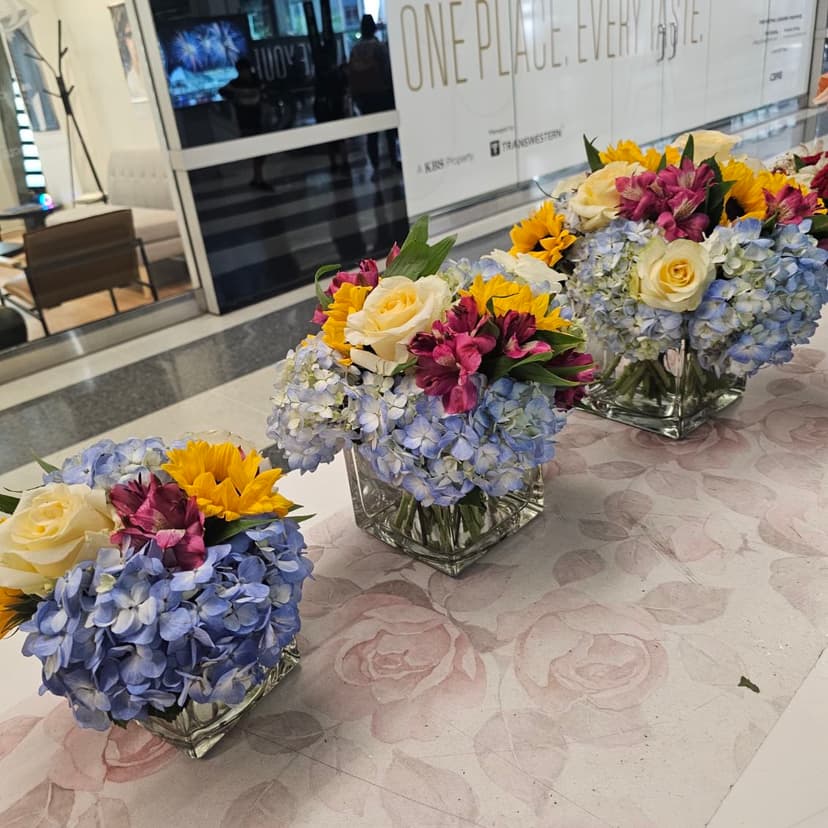 4 x 4 glass container arrangement 